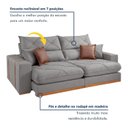 Ver imagem 6 de Sofá Retrátil e Reclínavel 4 Lugares Linho Gelo Zara 250cm Yescasa
