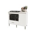Ver imagem 5 de Kit Bancada Ilha para Cozinha + Balcão para Cooktop 1,05m 5 Bocas Turim Branco