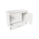 Ver imagem 3 de Kit Bancada Ilha para Cozinha + Balcão para Cooktop 1,05m 5 Bocas Turim Branco