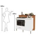 Ver imagem 7 de Kit Bancada Ilha para Cozinha + Balcão para Cooktop 1,05m 5 Bocas Turim Branco