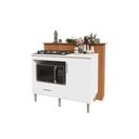 Ver imagem 4 de Kit Bancada Ilha para Cozinha + Balcão para Cooktop 1,05m 5 Bocas Turim Branco