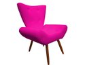 Ver imagem 2 de Poltrona Decorativa Emilia Couro Rosa Pink Pés Madeira Ms Decor