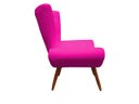 Ver imagem 3 de Poltrona Decorativa Emilia Couro Rosa Pink Pés Madeira Ms Decor
