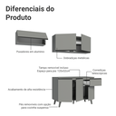 Ver mais imagens de Armário de Cozinha Compacta 200cm Cinza Nice Madesa 03XA