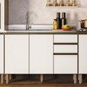 Ver imagem 2 de Balcão de Cozinha com Pia Inox 120cm Maly N03 Carvalho/off White - Mpozenato