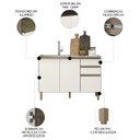 Ver imagem 4 de Balcão de Cozinha com Pia Inox 120cm Maly N03 Carvalho/off White - Mpozenato