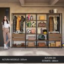 Ver imagem 6 de Armário Estante Multiuso Organizador 4 Gavetas 258cm Rustic/preto Madesa
