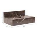 Ver imagem 3 de Bancada em Porcelanato para Banheiro 80cm Max para Cuba de Apoio Marrom/Trufa Yescasa