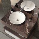 Ver imagem 4 de Bancada em Porcelanato para Banheiro 80cm Max para Cuba de Apoio Marrom/Trufa Yescasa