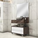 Ver imagem 5 de Bancada em Porcelanato para Banheiro 80cm Max para Cuba de Apoio Marrom/Trufa Yescasa
