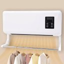 Ver imagem 2 de Aquecedor Climatizador Portatil 3 em 1 Ventilador Controle Remoto Varal Seca Roupa Toalha Ajuste de