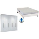 Ver imagem 1 de Cama Box Casal + Colchão Frontier Herval + Guarda Roupa Master Vip 8.4 Branco