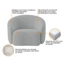 Ver imagem 7 de Kit Sofá 3 Lugares 180cm e 2 Poltronas Orgânica Luxo Recepção Amore Bouclé Cinza - Amarena Móveis