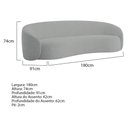 Ver imagem 3 de Kit Sofá 3 Lugares 180cm e 2 Poltronas Orgânica Luxo Recepção Amore Bouclé Cinza - Amarena Móveis