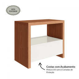 Mesa de Cabeceira Design Moderno com Gaveta Offwhite/freijó 100% Mdf 67x58x37cm - 3