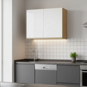 Ver imagem 2 de Armário de Cozinha e Lavanderia com 2 Portas Duplo Aéreo Módulo Suspenso Clara Atacama/off White