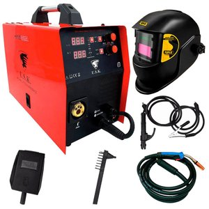 Kit Maquina de Solda Inversora Multiprocessos MIG MAG MMA TIG Bivolt LIFT-255 USK + Máscara de