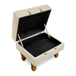 Puff Baú Decorativo Caribe 50x40cm Suede Bege - Sheep Estofados - Bege - 2