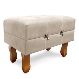 Puff Baú Decorativo Caribe 50x40cm Suede Bege - Sheep Estofados - Bege - 1