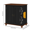 Ver imagem 4 de Armário Balcão Farmhouse de Madeira 2 Portas com Pés Torneados - Preto Laca com Tampo e Base Imbuia