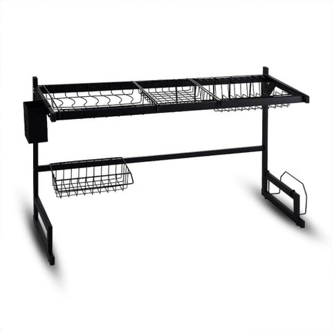 Escorredor de Louças Suspenso para Pia Aço Inoxidável Preto