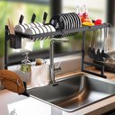 Ver imagem 3 de Escorredor de Louças Suspenso para Pia Aço Inoxidável Preto