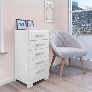 Cômoda Quarto 5 Gavetas com Corrediças Telescópicas Branco