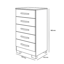 Cômoda Quarto 5 Gavetas com Corrediças Telescópicas Branco - 3