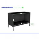 Ver imagem 3 de Balcão Baixo Multiúso Itatiaia Smart - 2 Portas - Preto Matte