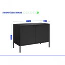 Ver imagem 2 de Balcão Baixo Multiúso Itatiaia Smart - 2 Portas - Preto Matte