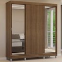 Ver imagem 1 de Guarda-roupa Casal com Pés 3 Portas de Correr com Espelhos Rustic Reno Madesa Rustic