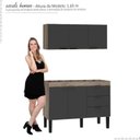 Ver imagem 6 de Cozinha Completa Gabinete e Armário Aéreo Flamingo 150 Cozimax Preto/Tamarindo