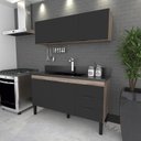 Ver imagem 5 de Cozinha Completa Gabinete e Armário Aéreo Flamingo 150 Cozimax Preto/Tamarindo