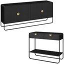Ver imagem 1 de Balcao Buffet e Aparador 180 Cm Organica Nero Preto Artesano