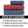 Jogo De Toalhas 3 peças Banho + Rosto 100% Algodão Barra Aveludada Monari Appel - 2