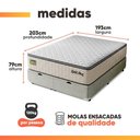Ver imagem 3 de Cama Box Baú Colchão King Molas Ensacadas 193x203x79cm Gold Star Hellen