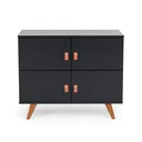 Ver imagem 2 de Buffet Aparador 95cm 4 Portas Play Preto/Garapa