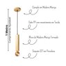 Kit 3 Luminárias Pendentes Cilindro Tubo de Madeira Maciça 1 Metro E27 Lustre Cor Natural Moderno - 4