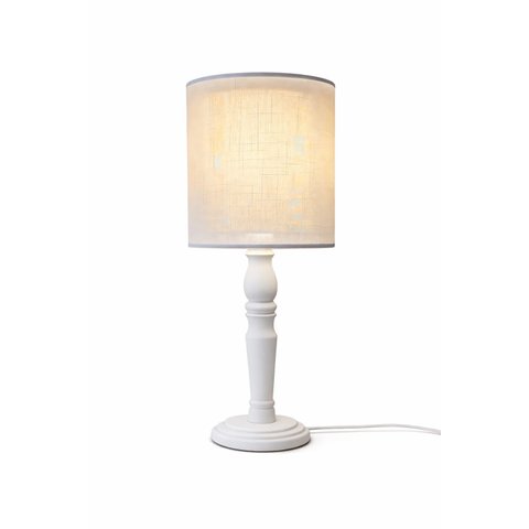Luminária de Mesa Cúpula Dupla Linho Pérola Base Provençal