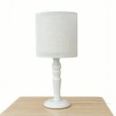 Ver imagem 3 de Luminária de Mesa Cúpula Dupla Linho Pérola Base Provençal