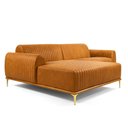 Ver imagem 1 de Sofá com Chaise Cocie 3 Lugares Fixo 230cm Caramelo Corino Estrutura Madeira Sofá Home