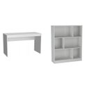 Ver imagem 2 de Conjunto 2 Peças com Escrivaninha e Estante 6 Nichos B28 Branco