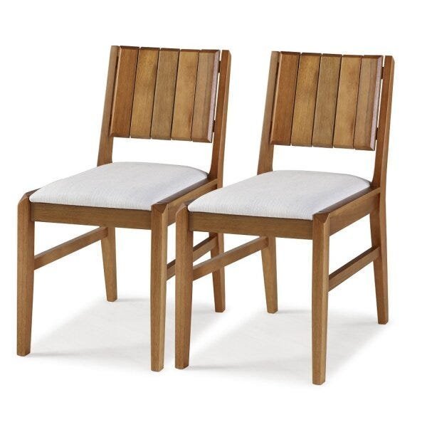 Conjunto 2 Cadeiras Assento Estofado Angra  - 1