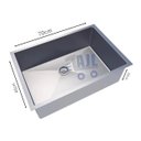 Ver imagem 6 de Cuba 70X40 Com Escorredor Divisoria De Inox Moderna Reta Area Gourmet Lançamento AJL CUBA INOX GOURM
