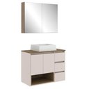 Ver imagem 2 de Conjunto Gabinete de Banheiro 80cm Vitória com Espelheira e Cuba Mel Arenas Mdp Faema