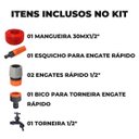 Ver imagem 2 de Mangueira Jardim 30m + Esguicho C/ Jato Regulável + Engate Rápido 1/2" + Bico Torneira Engate Rápido