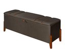 Ver imagem 1 de Recamier Baú Decorativo Roma 1,30m Premium Sofá para Cama Casal Estilo Estofado Cor Marrom