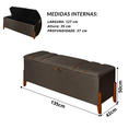Ver imagem 6 de Recamier Baú Decorativo Roma 1,30m Premium Sofá para Cama Casal Estilo Estofado Cor Marrom