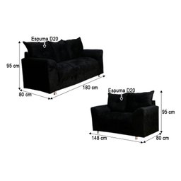 Sofá 2 e 3 Lugares Marrom com Floral 603/425 Chile - 8