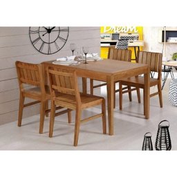 Conjunto 2 Cadeiras Assento Madeira Angra  - 5